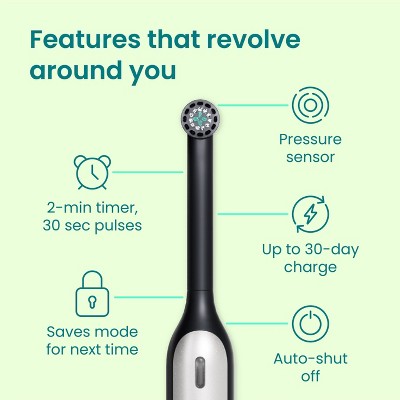 quip Rev Oscillating Rechargeable Electric Toothbrush Black/Silver - Imperfect Box