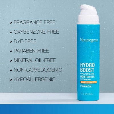 Neutrogena Hydro Boost Hyaluronic Acid Facial Moisturizer to Hydrate & Soothe Dry Skin SPF 50 1.7 fl oz - Imperfect Box