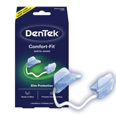 DenTek Comfort-Fit Dental Guard for Nighttime Teeth Grinding 2ct with Storage Case - Imperfect Box