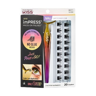 KISS Products imPRESS Press-On Self Adhesive Eyelashes Spiky 20 - New