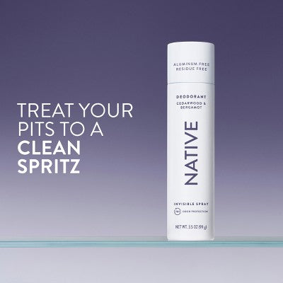 Native Deodorant Spray Cedarwood & Bergamot 3.5oz - Imperfect Container