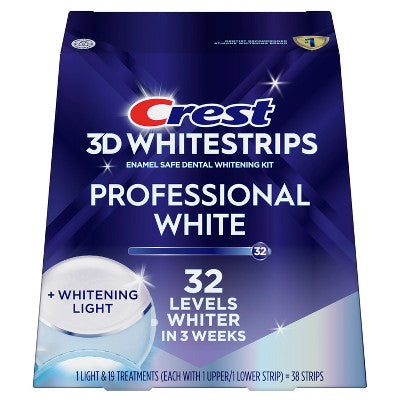 Crest 3D Whitestrips Professional White with Light Teeth Whitening Kit 19 Treatments - Imperfect Box