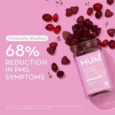 HUM Nutrition SOS PMS for PMS Relief & Mood Support Vegan Gummies 60ct - New