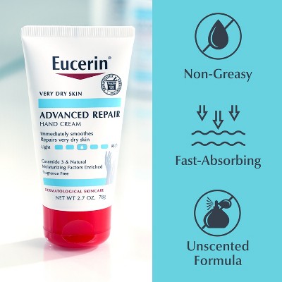 Eucerin Advanced Repair Hand Cream Unscented 2.7oz/1ct - New