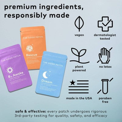 The Good Patch The Essentials Plant-Based Vegan Wellness Patch 12ct - New