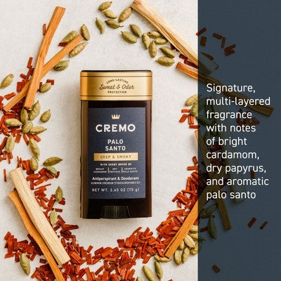 Cremo Solid Antiperspirant Palo Santo 2.65oz - New