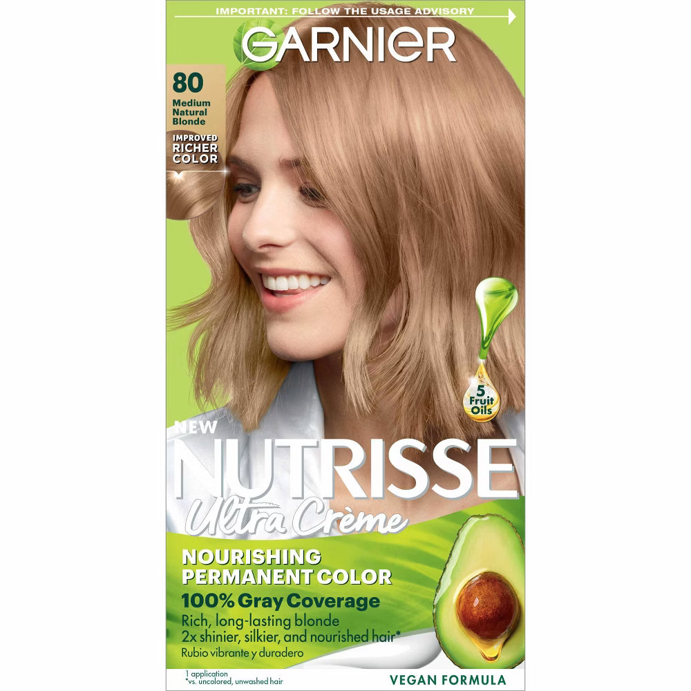 Garnier Nutrisse Ultra Color Nourishing Color Creme 80 Medium Natural Blonde Butternut