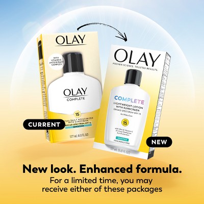 Olay Complete Face Lotion Moisturizer with Sunscreen Sensitive Skin SPF 15 6 fl oz - Imperfect Box