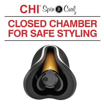 CHI Spin & Curl Ceramic Rotating Curler Onyx Black - Imperfect Box