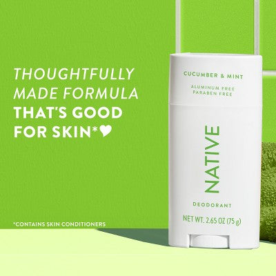 Native Solid Deodorant for Women & Men Cucumber & Mint  2.65oz - Imperfect Container