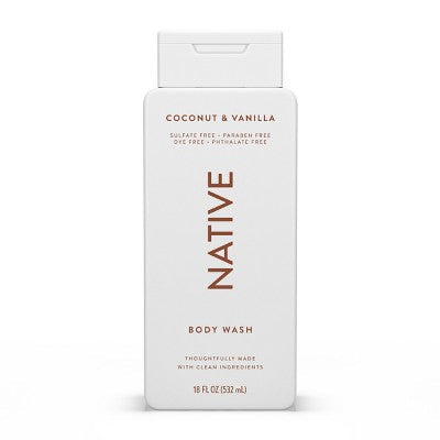 Native Sulfate Free Body Wash Coconut & Vanilla 18 fl oz - Imperfect Container