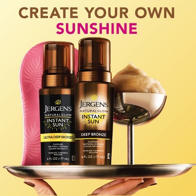 Jergens Glow Instant Moisturizing Self Tanner Tanning Foam Ultra Deep 6 fl oz - New