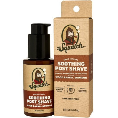 DR. SQUATCH Men's Natural Soothing Post Shave Wood Barrel Bourbon 2.5 fl oz - New