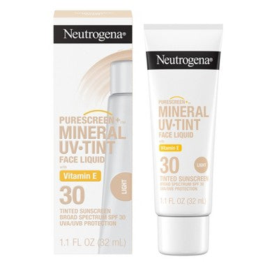 Neutrogena Mineral UV Tint Face Liquid Light Sunscreen SPF 30 1.1oz - Imperfect Box