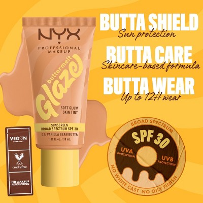 NYX Professional Makeup Buttermelt Glaze Skin Tint SPF 30 Vanilla Bean Butta 1.01 fl oz - Imperfect Container