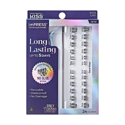 KISS Products imPRESS Long Lasting Press-On Self Adhesive False Eyelashes Demi Wispy 25ct - Imperfect Box