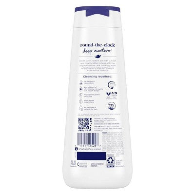 Dove Deep Moisture Body Wash Nourishes the Driest Skin 24hr Lotion-Soft Skin 20 fl oz - Imperfect Container