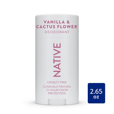 Native Solid Deodorant for Women & Men - Vanilla & Cactus Flower 2.65oz - Imperfect Container