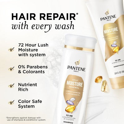 Pantene Pro-V Daily Moisture Renewal Shampoo and Conditioner Bundle 22.4 fl oz - Imperfect Box