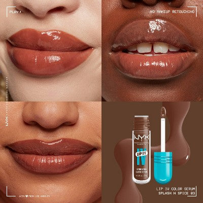 NYX Professional Makeup Lip IV Hydrating Lip Gloss Stain Splash N Spice 0.16 fl oz - Imperfect Container