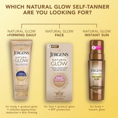 Jergens Natural Glow Skin Firming Moisturizer + Sunless Self Tanning Lotion Fair to Medium 7.5 fl oz - Imperfect Container
