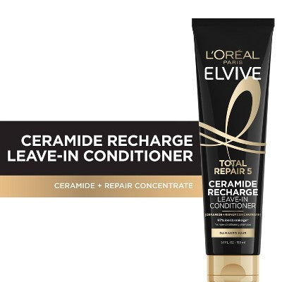 L'Oreal Paris Elvive Total Repair 5 Protein Recharge Leave In Conditioner 5.1 fl oz - Imperfect Container