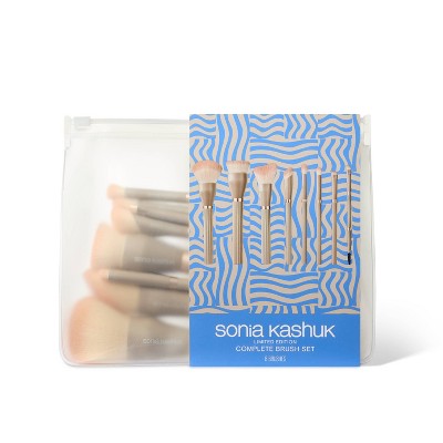 Sonia Kashuk Limited Edition Ribbed Complete Makeup Brush Set 8ct - New