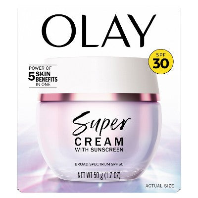 Olay Super Cream Face Moisturizer with Sunscreen SPF 30 1.7oz - Imperfect Box