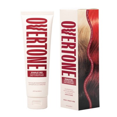 Overtone Scarlet Red Daily Conditioner- Semi-Permanent Ruby Red 4.5 oz - New