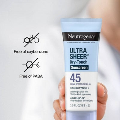 Neutrogena Ultra Sheer Dry-Touch Sunscreen Broad Spectrum SPF 45 6 fl oz /2ct - Imperfect Box