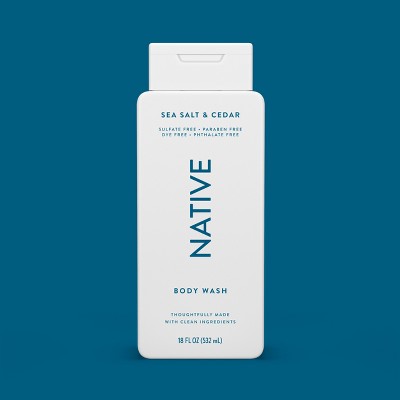 Native Body Wash for Men & Women Sea Salt & Cedar 18 fl oz - Imperfect Container