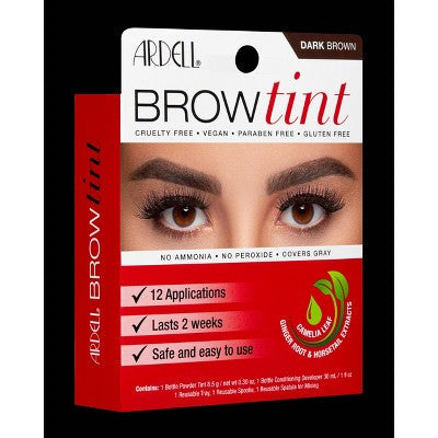 Ardell Brow Tint Kit Dark Brown: Eyebrow Enhancer Cream Formula - Imperfect Box