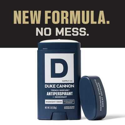 Duke Cannon Supply Co. Trench Warfare Deodorant Stick Midnight Swim 3oz - Imperfect Container