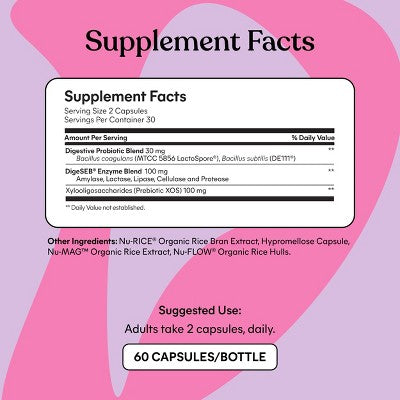 Lemme Debloat Daily Digestive Capsules 60ct - Imperfect Box