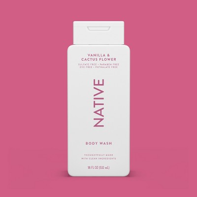 Native Body Wash Vanilla & Cactus Flower Sulfate Free 18 fl oz - Imperfect Container