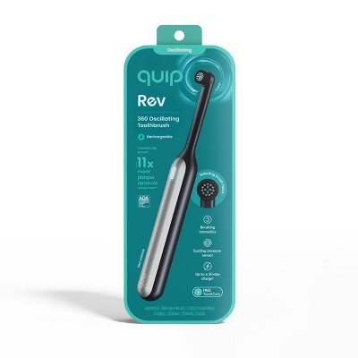 quip Rev Oscillating Rechargeable Electric Toothbrush Black/Silver - Imperfect Box