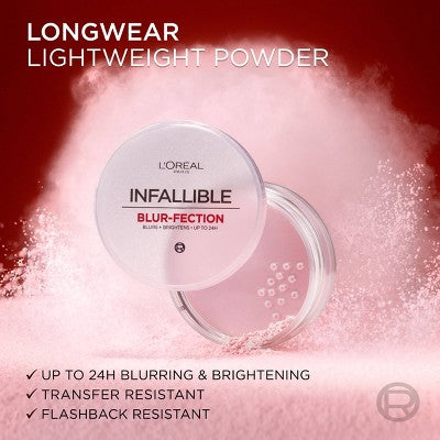 L'Oreal Paris Infallible Blur-fection Loose Pwdr Brightening Light Pink 0.21oz - New