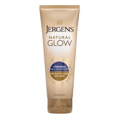 Jergens Glow Skin Firming Daily Moisturizer + Sunless Self Tanning Medium To Tan 7.5 fl oz - Imperfect Container