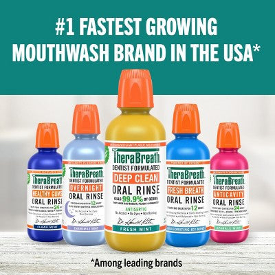 TheraBreath Deep Clean Mouthwash Fresh Mint 16 fl oz - New