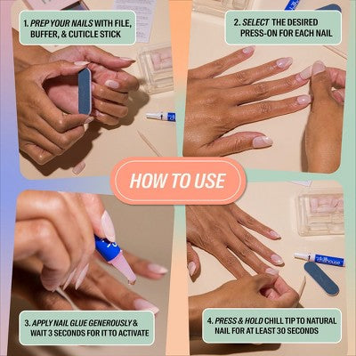 Chillhouse Chill Tips Fake Nails Design Studio Checked Out 24ct - Imperfect Box