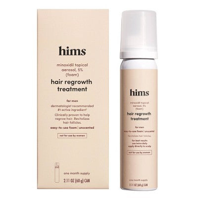 hims Minoxidil 5% Foam Extra Strength Topical Hair Regrowth Solution for Men 2.11 fl oz - Imperfect Box
