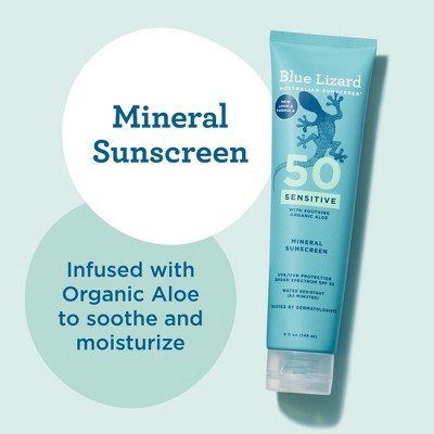 Blue Lizard Sensitive Mineral Sunscreen Lotion SPF 50+ 5 fl oz - Imperfect Container