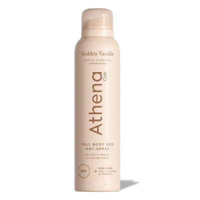 Athena Club Dry Touch Deo Body Spray Golden Vanilla 4oz - Imperfect Container
