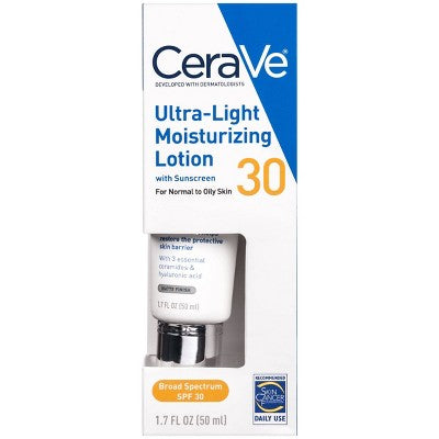 CeraVe Ultra-Light Face Lotion Moisturizer with Sunscreen SPF 30 1.7oz - Missing Box