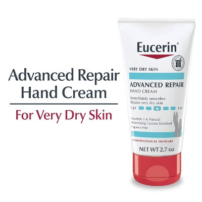 Eucerin Advanced Repair Hand Cream Unscented 2.7oz/1ct - New