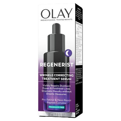 Olay Regenerist Anti-Aging Night Serum, Hydrating & Wrinkle Correcting Treatment 1 fl oz - Imperfect Box