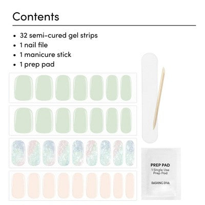 Dashing Diva Glaze Semi-Cured Gel Nail Polish Strips Emerald Marble 32ct - New - Osadia Concept Store