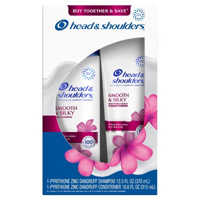 Head & Shoulders Smooth & Silky Paraben Free Shampoo and Conditioner Dual Pack 23.1 fl oz/2ct - Missing Box