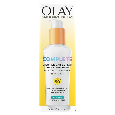 Olay Complete Lotion Moisturizer Sensitive Skin SPF 30 2.5 fl oz - Missing Box