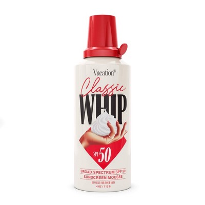 Vacation Classic Whip Sunscreen SPF 50 4oz - Imperfect Container